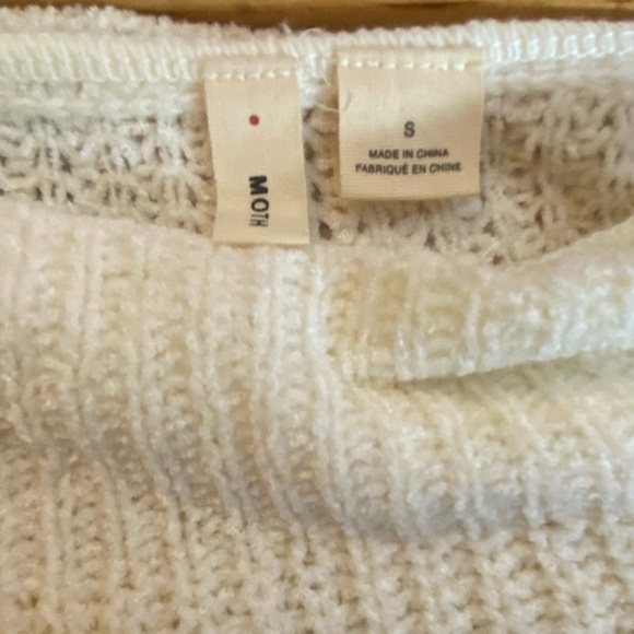 Anthropologie Moth Lucerne Off Shoulder Ecru Chenille Sweater - Picture 3 of 11
